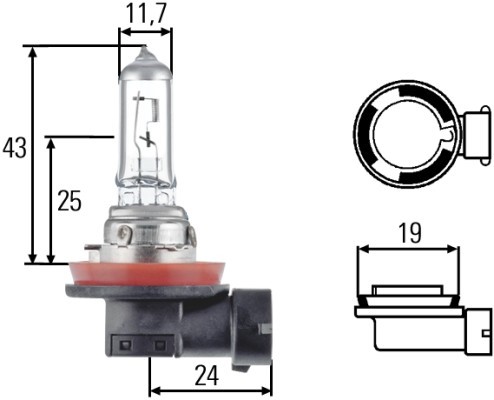 Halogenpære HELLA STANDARD H11 PGJ19-2 HELLA