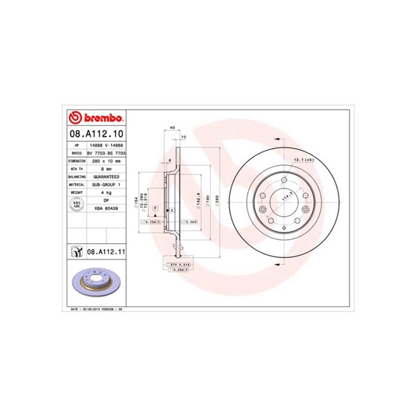 Bremseskive Full, Bakaksel, Framaksel BREMBO BREMBO