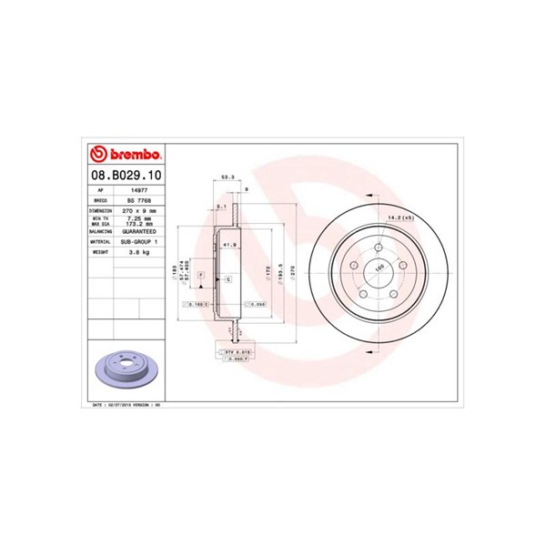 Bremseskive Full, Bakaksel BREMBO BREMBO