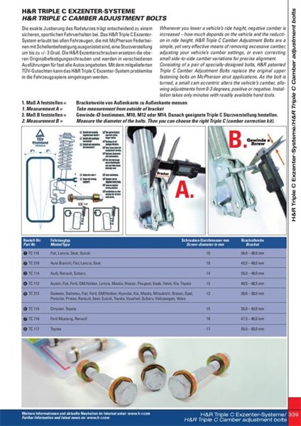 Camberjustering H&R SPEZIALFEDERN H&R Spezialfedern