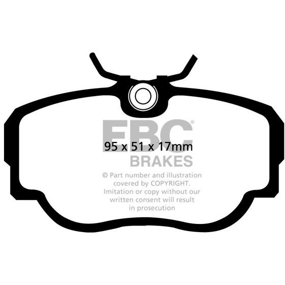 Bremseklosser GREENSTUFF, Framaksel EBC BRAKES EBC Brakes