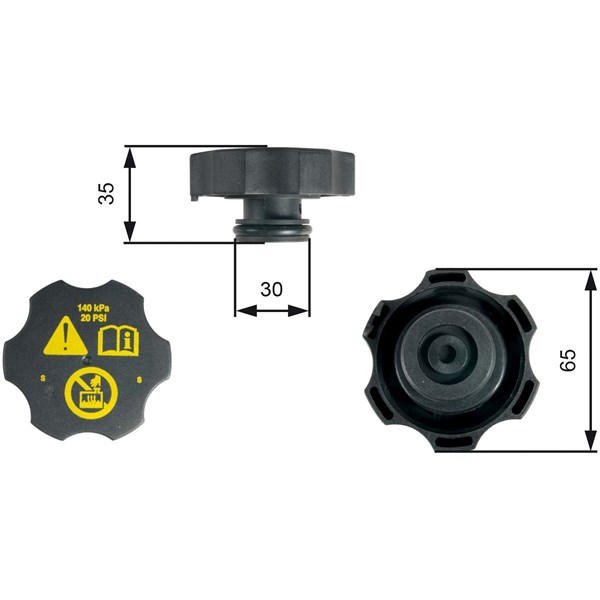 Skrulokk, kjølevæsketank GATES Gates