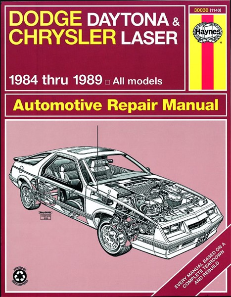 Haynes Reparasjonshåndbok, Dodge Daytona & Chrysler Laser HAYNES Haynes