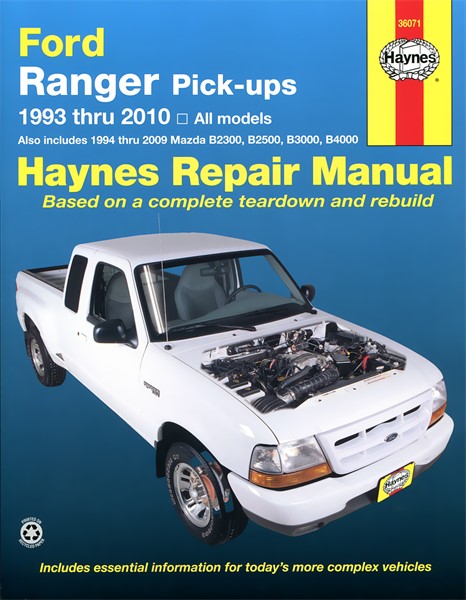 Haynes Reparasjonshåndbok, Ford Ranger Pick-ups, Universal - 174979 - OE 36071