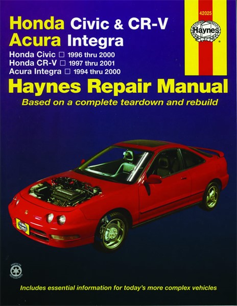 Haynes Reparasjonshåndbok, Honda Civic, Cr-v & Acura Integra HAYN Haynes