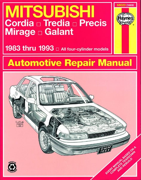 Haynes Reparasjonshåndbok, Mitsubishi Cordia, Tredia, Galant HAYN Haynes