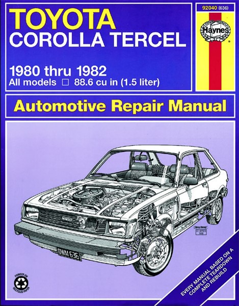 Haynes Reparasjonshåndbok, Toyota Corolla Tercel HAYNES Haynes