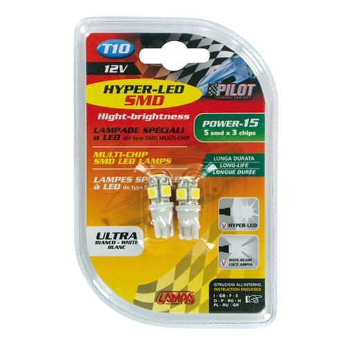 Lyspære : T10 W2.1x9.5d 12V