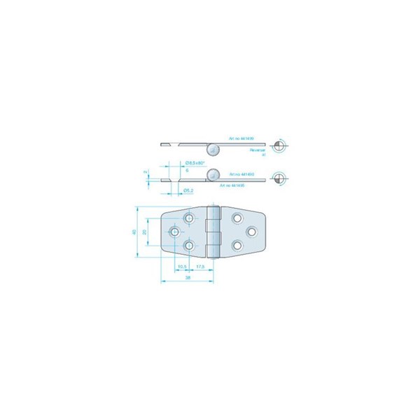 GÅNGJÄRN 76X40MM RF