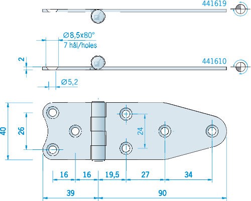 GÅNGJÄRN 129X40MM RF