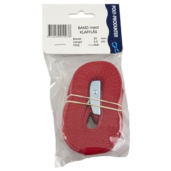 SPÄNNBAND 3,5M X 25MM RÖD