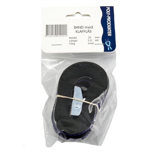 SPÄNNBAND 2,5M X 25MM SVART