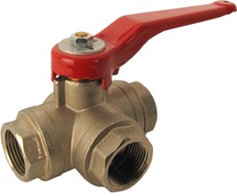 KULVENTIL 3-VÄG, L-KULA - INV/INV/INV. MÄSSING