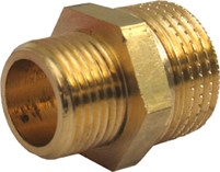 SEXKANTNIPPEL - FÖRMINSKNINGSNIPPEL - UTV./UTV. MÄSSING