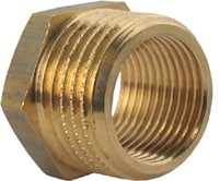 SEXKANTNIPPEL - FÖRMINSKNINGSNIPPEL - UTV./INV. MÄSSING