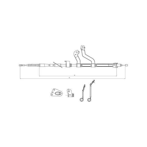 Kabel, parkeringsbremse, Høyre bak - P624118 - hyundai i30, i30 coupé, i30 kombi - OE 59770-A6300
