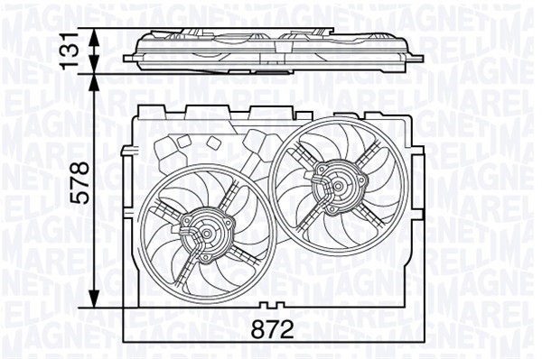 Ventilator, motorkjøling 12V MAGNETI MARELLI - fiat ducato buss, ducato flak/chassi, ducato skåp - OE 1342689080, 1358009080, 1393259080