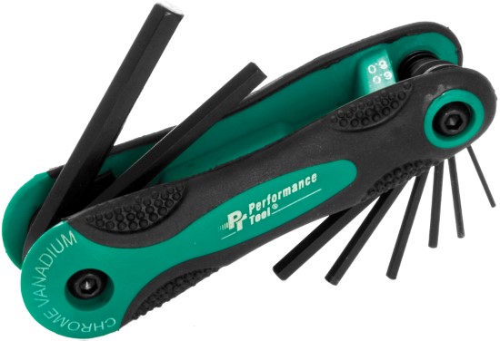 Unbrakonøkkelsett sammenleggbar tomme 8 stk