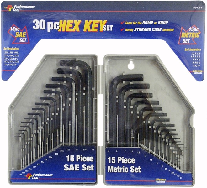 Umbrakonøkler tommer/mm 30 stk