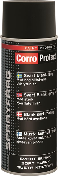 Spraymaling svart blank 400ml Corro Protect