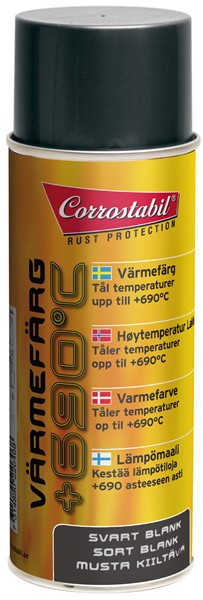 Varmebestandig maling matt svart spray 400ml CORROSTABIL Corrostabil