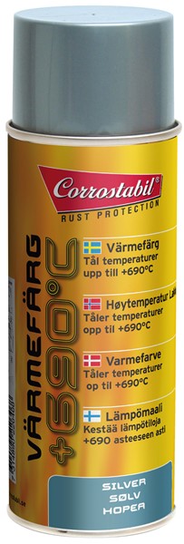 Varmebestandig maling sølv spray 400ml CORROSTABIL Corrostabil