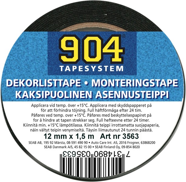 Dekorlistteip 12 mm x 1,5 m