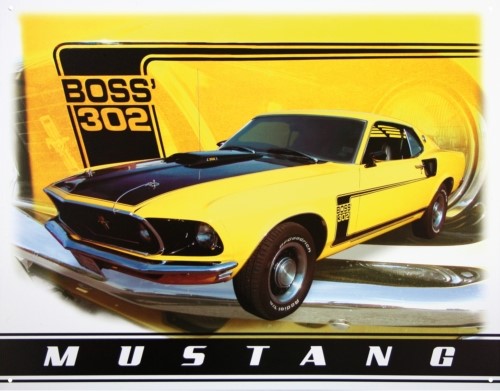 Blikkskilt/ford Mustang Boss302