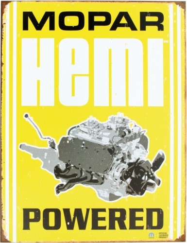 Blikkskilt/mopar -hemi Powered