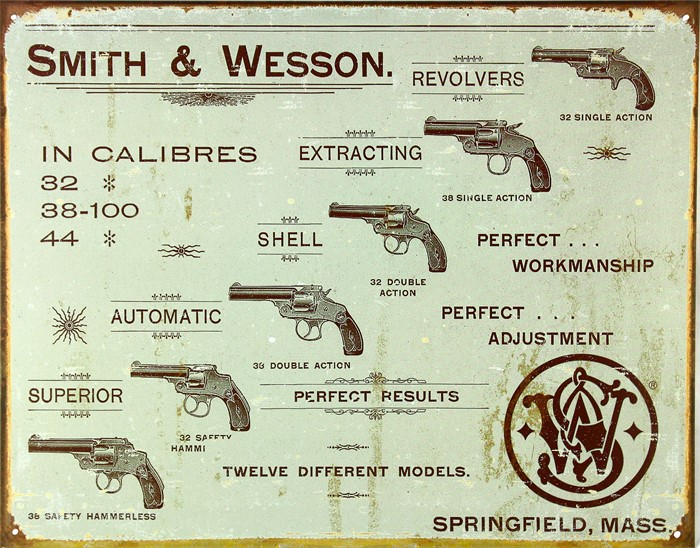 Blikkskilt/s&w -revolvers
