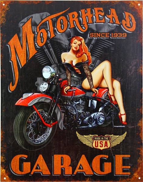 Blikkskilt/motorhead Garage