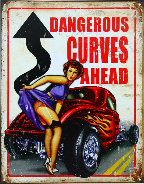 Blikkskilt/dangerous Curves