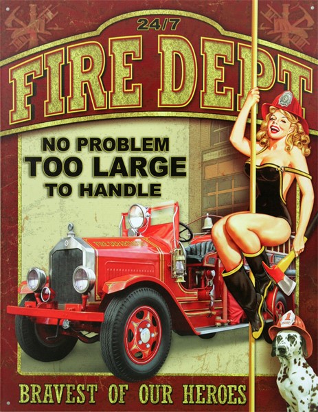 Blikkskilt/fire Dept