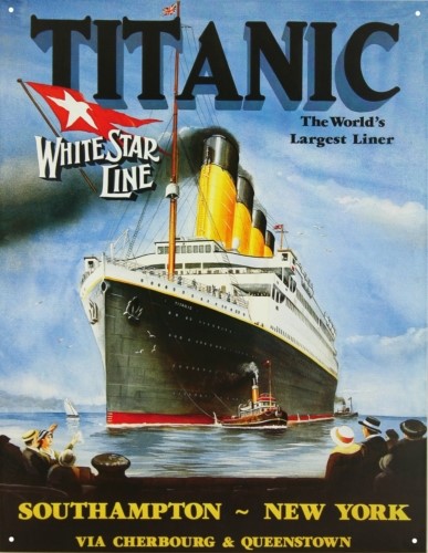 Blikkskilt/titanic-white Star