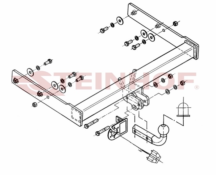 Tilhengerfeste-sett med fast kule STEINHOF Steinhof