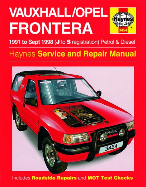 Haynes Reparasjonshåndbok, Vauxhall/opel Frontera, Universal - 47040 - OE 3454, 9781859604540