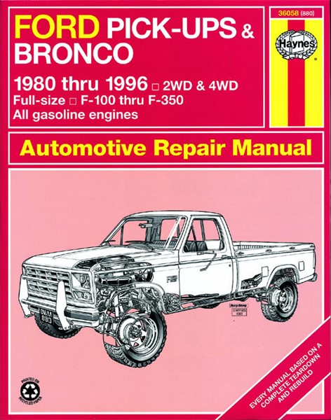 Haynes Reparationshandbok, Ford Pick-ups & Bronco, Universal - 47015 - OE 36058, 9781563922138