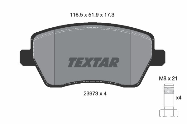 Bremseklosser sett, Framaksel TEXTAR Q+ TEXTAR