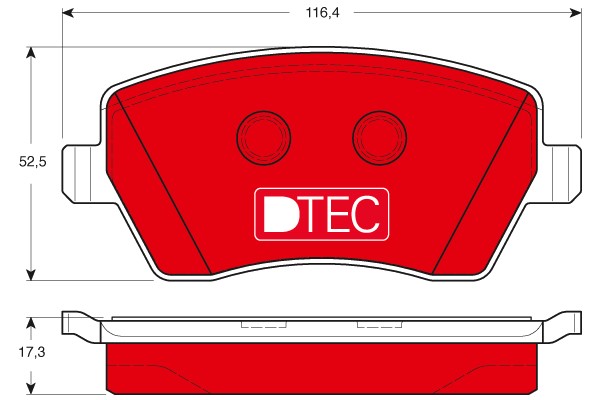 Bremseklosser sett Ventilert, Framaksel TRW Dtec cotec TRW