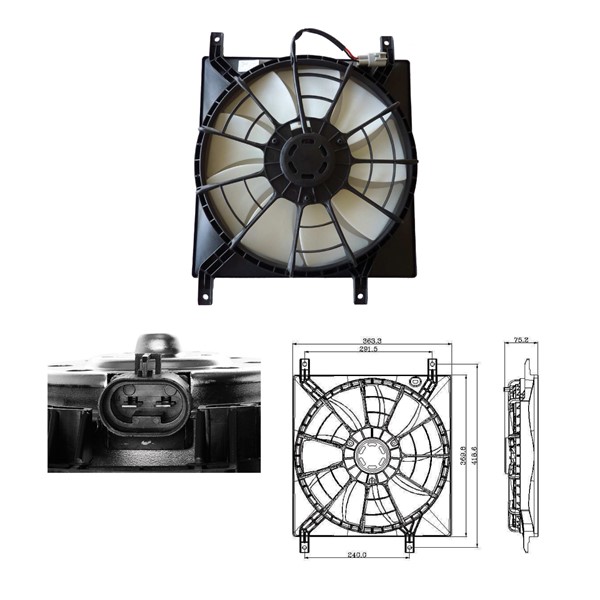 Ventilator, motorkjøling TYC - fiat sedici, suzuki swift iv, sx4, sx4 sedan - OE 0000071747123, 0000071750370, 71743783