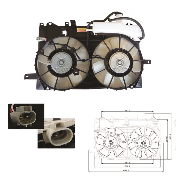 TYC Ventilator, motorkjøling - P152510 - toyota prius liftback - OE 16361-21040, 16361-28080, 16363-21030