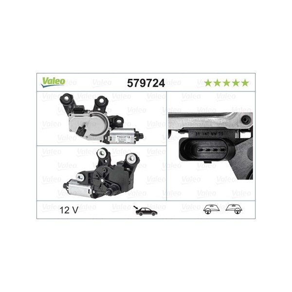 Viskermotor 12V, Bak VALEO VALEO