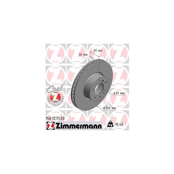 Bremseskive Innvendig ventilert, Framaksel ZIMMERMANN Coat z ZIMMERMANN