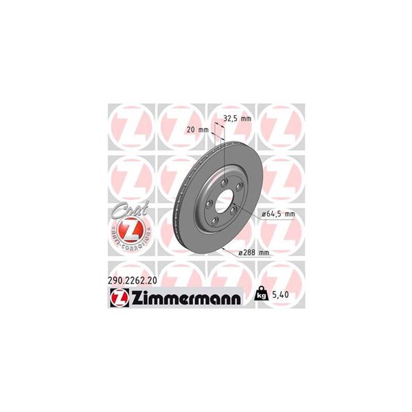 Bremseskive Innvendig ventilert, Bakaksel ZIMMERMANN Coat z ZIMMERMANN