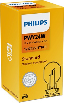 Lyspære PHILIPS SilverVision PWY24W WP3,3x14,5/4, Foran Philips