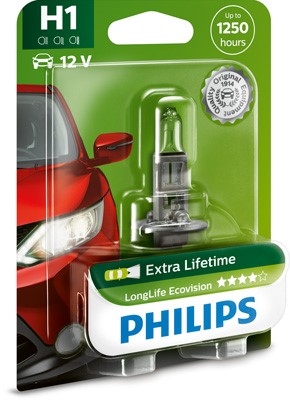 Halogenlampe PHILIPS LongLife EcoVision H1 P14,5s 12V PHILIPS Philips