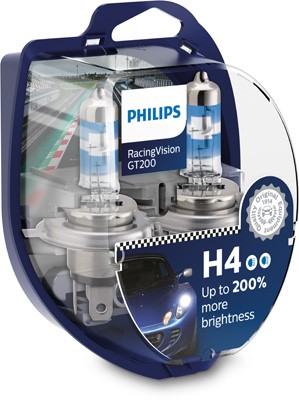 Halogenlampe  PHILIPS RacingVision GT200 H4 P43t-38 Philips