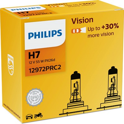 Halogenpære PHILIPS Vision H7 PX26d, på begge sider Philips