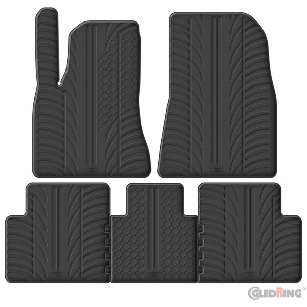 Bilmatter gummi 5 deler Tesla Model 3 2020–, Foran eller bak, For GledRing