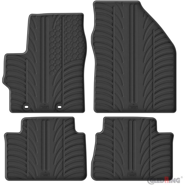Bilmatter GledRing Toyota Yaris m.fl. 2020– gummi 4 deler, Foran  GledRing